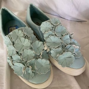 JG Blue Flower Sneaker Slip On Loafers Size 9